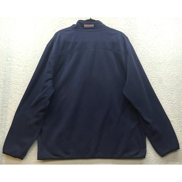 Vineyard Vines Sweater Mens XXL Blue Harbor Fleece Quarter Zip Pullover Snap - Picture 2 of 12